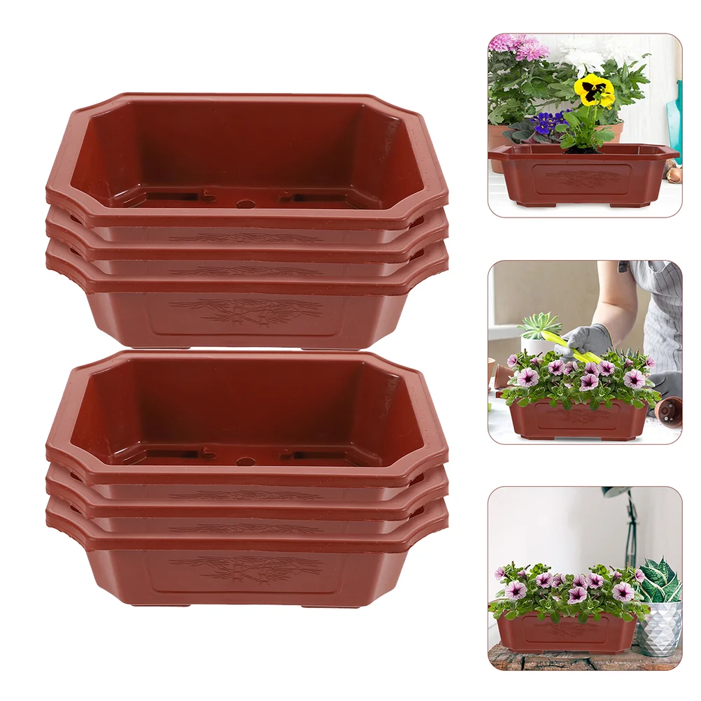 

6 Pcs Flower Pots Flowerpot Bonsai House Plant Household Vegetable 2400X1700X700CM Indoor Brown Small