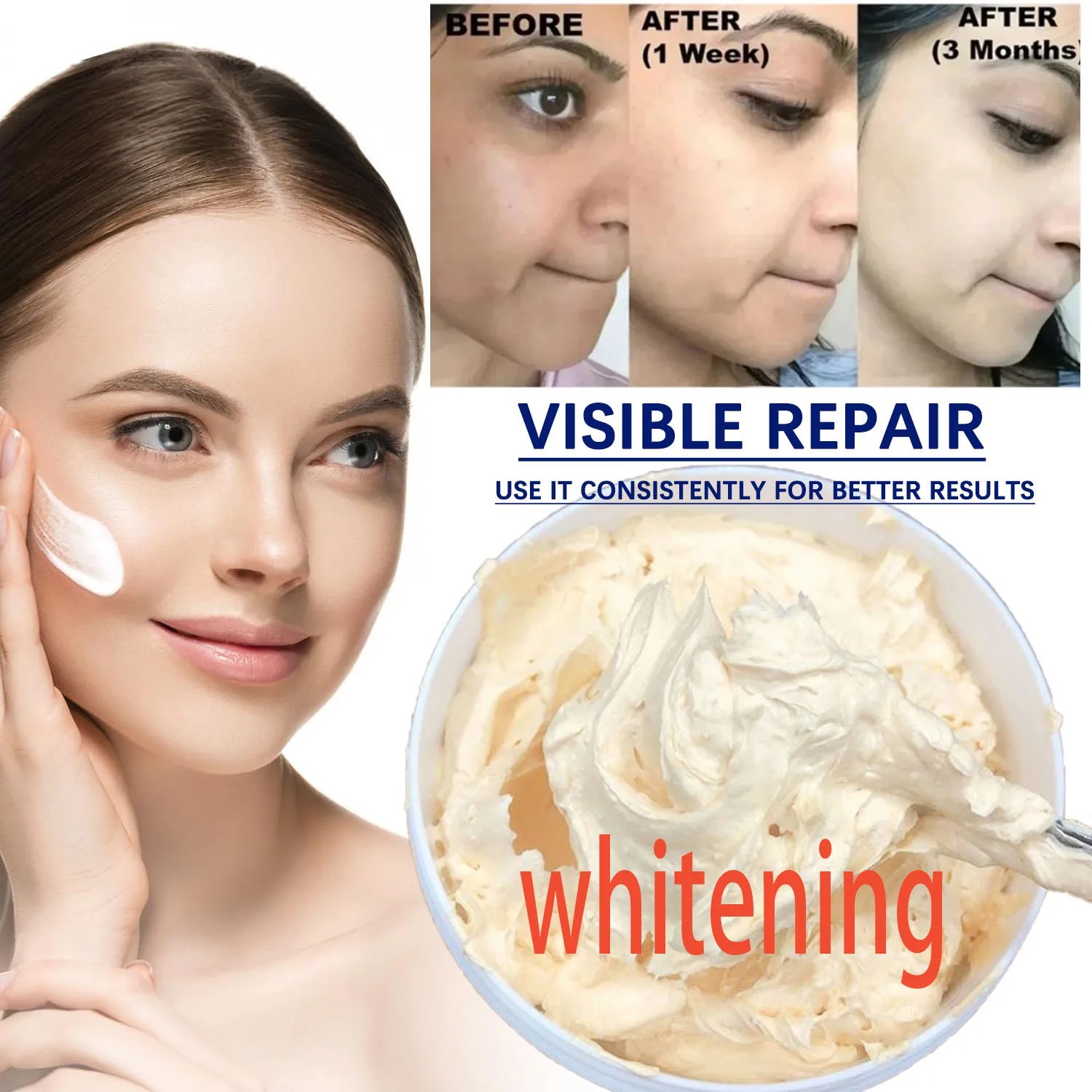 

1KG Powerful Skin Brightening Cream To Reduce Melanin Face Skin Brightening Cream Neck Hands and Feet Without Side Effects