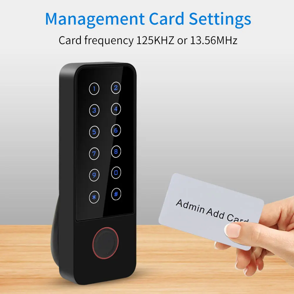 WIFI Tuya APP Controller di accesso biometrico impermeabile in metallo per impronte digitali tastiera per schede RFID sistema di controllo accessi
