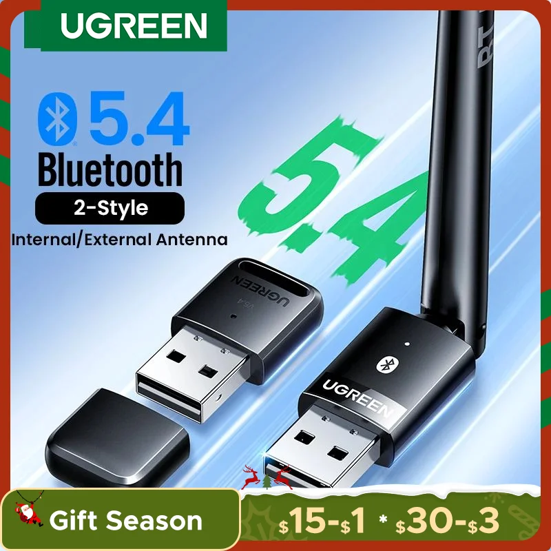 UGREEN USB Bluetooth 5.3 5.4  Dongle Adapter for PC Speaker Wireless Mouse Keyboard Music Audio Receiver Transmitter Bluetooth