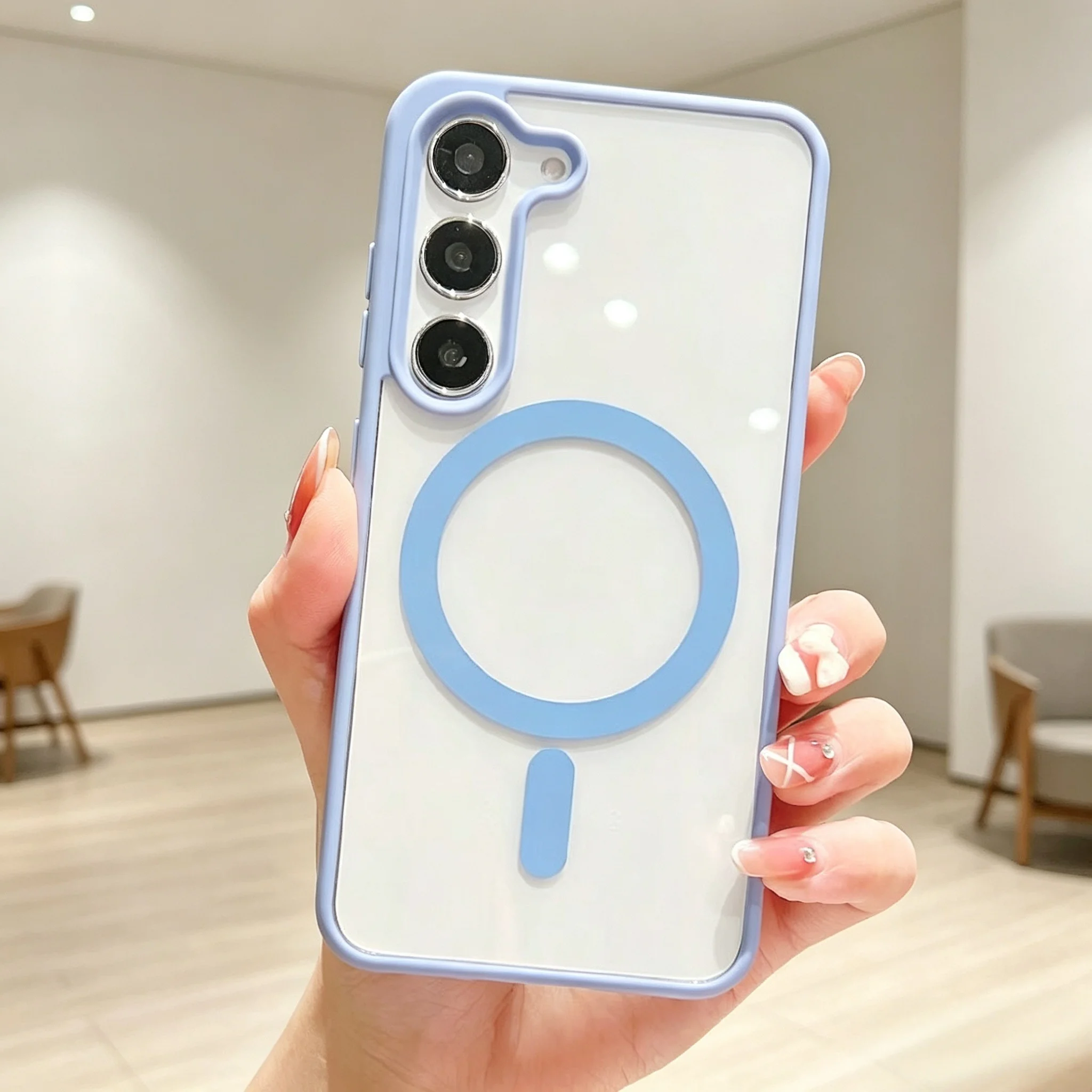 Magnetic Charging Acrylic Phone Case For Samsung Galaxy A57 A56 A55 A37 A36 A35 A26 A17 A16 A15 A07 A06 4G 5G  Shockproof Cover