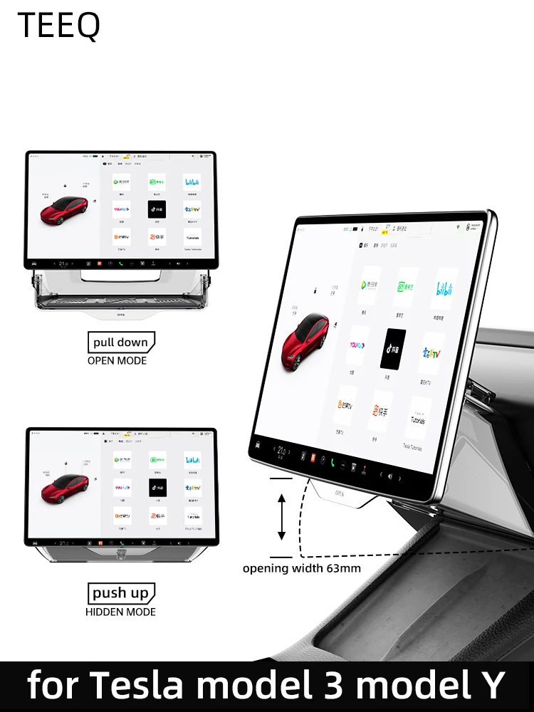 TEEQ For Tesla Model 3 Highland 2023 2024 Model Y Under-Screen Hidden Storage Box New Behind The Screen Storage Box Accessories