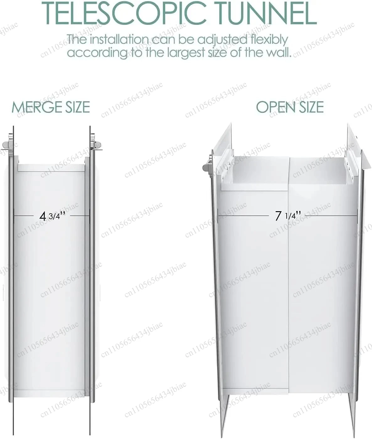 Durable 3-Flap Pet Door for Wall Steel Frame Telescoping Tunnel Double Flap Dog Cat Door Strong