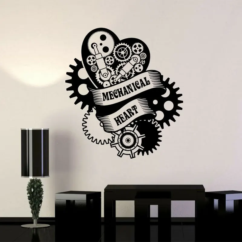 

Window Decal Mechanical Heart Steampunk Engine Garage Art Vinyl Wall Stickers Auto Service Car Repair Shop Decor Wallpaper A107
