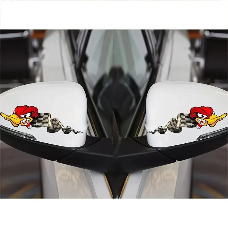 4 قطع/مجموعة ملصق تلقائي بنمط بطة السباق، ملصق بتصميم رياضي للدراجات النارية، ملحق التخصيص الخارجي