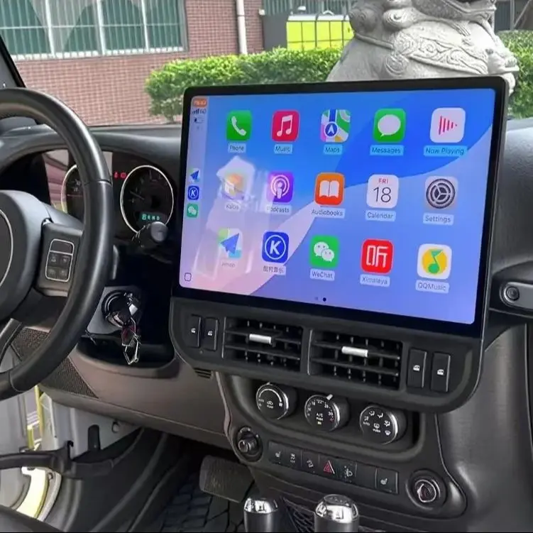 16.8 Inch 2K Touch Screen Android Head Unit For Jeep Wrangler 2011-2017 Car Multimedia Player With Carplay DSP