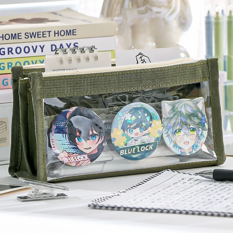 Triangle Three-dimensional Transparent Design Pencil Case New Large-capacity Pencil Case Student Simple Stationery Storage Bag