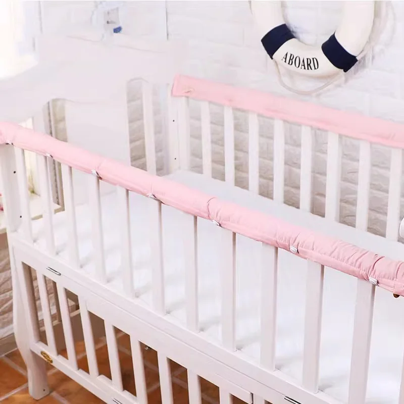 Long Strip Shape Newborn Bed Bumper Baby Cot Thicken Bumper Anti-collision Cotton Crib Bumper Bed Fence Wrapped Cotton Pad