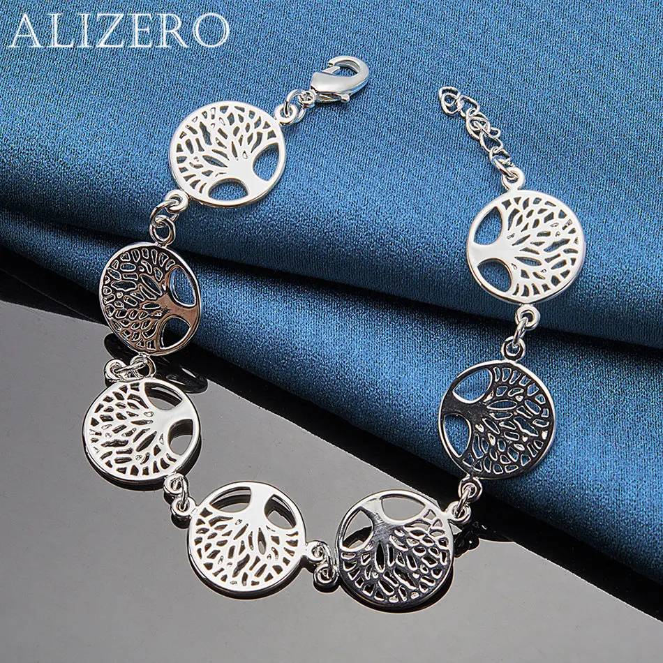ALIZERO 925 Sterling Silver Bracelet Tree of Life Bracelets For Women Fashion Jewelry For Birthday Party and Daily Wear