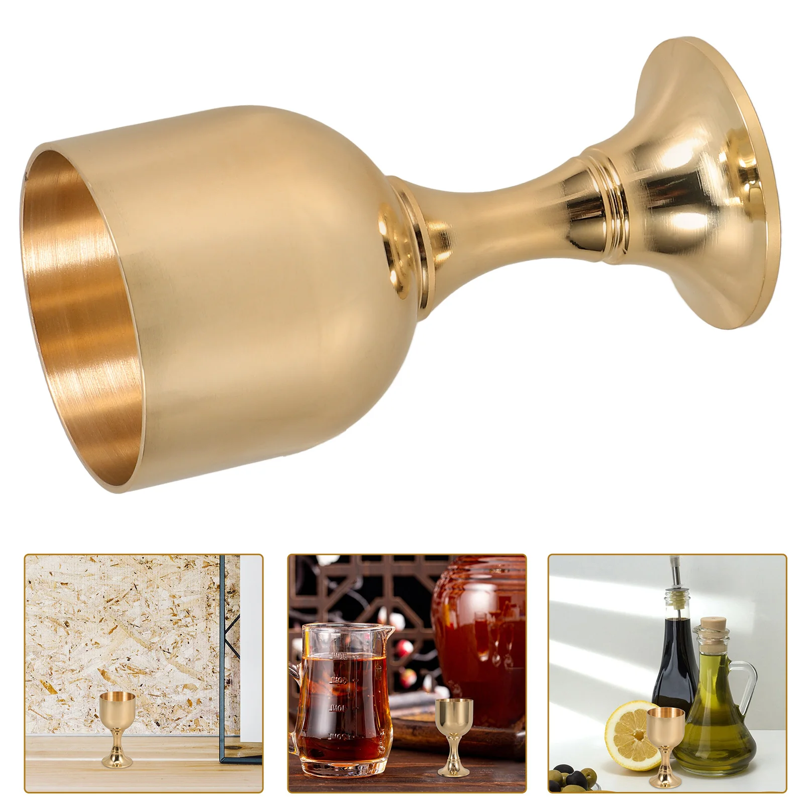 

Goblet Cup Goblets Drinking Simple European Style Mini Size Copper Party Decorative Travel