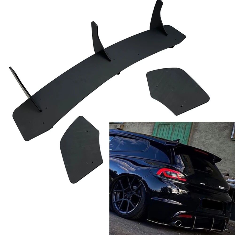 Dyfuzor tylnego zderzaka do Volkswagen VW Scirocco R 2015-2016 czarny wspornik wydechu 3 płetwy Splitter ochraniacz spoilera warg