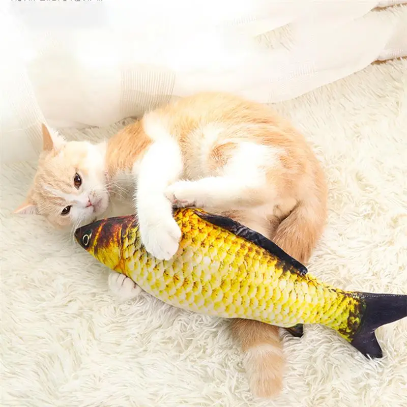 Cat Toy Simulation Fish Training Entertainment Fish Plush Stuffed Pillow 20CM Cat Interaction Toy Scent for Kitten Puppy Product