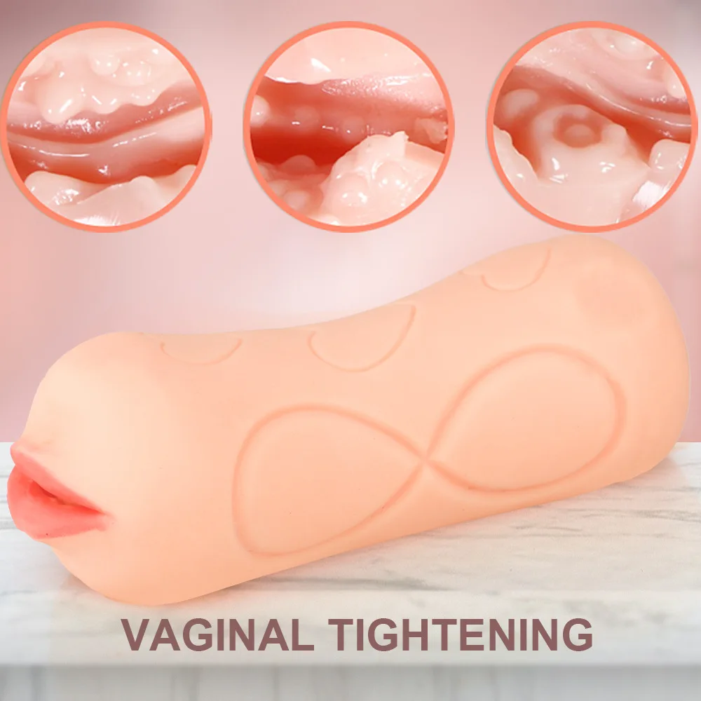 2 In 1 Vaginas ชายซิลิโคน Masturbators ชายอมควย Sexitoys ผู้ใหญ่18ประดิษฐ์ยางหีเซ็กซี่ของเล่น