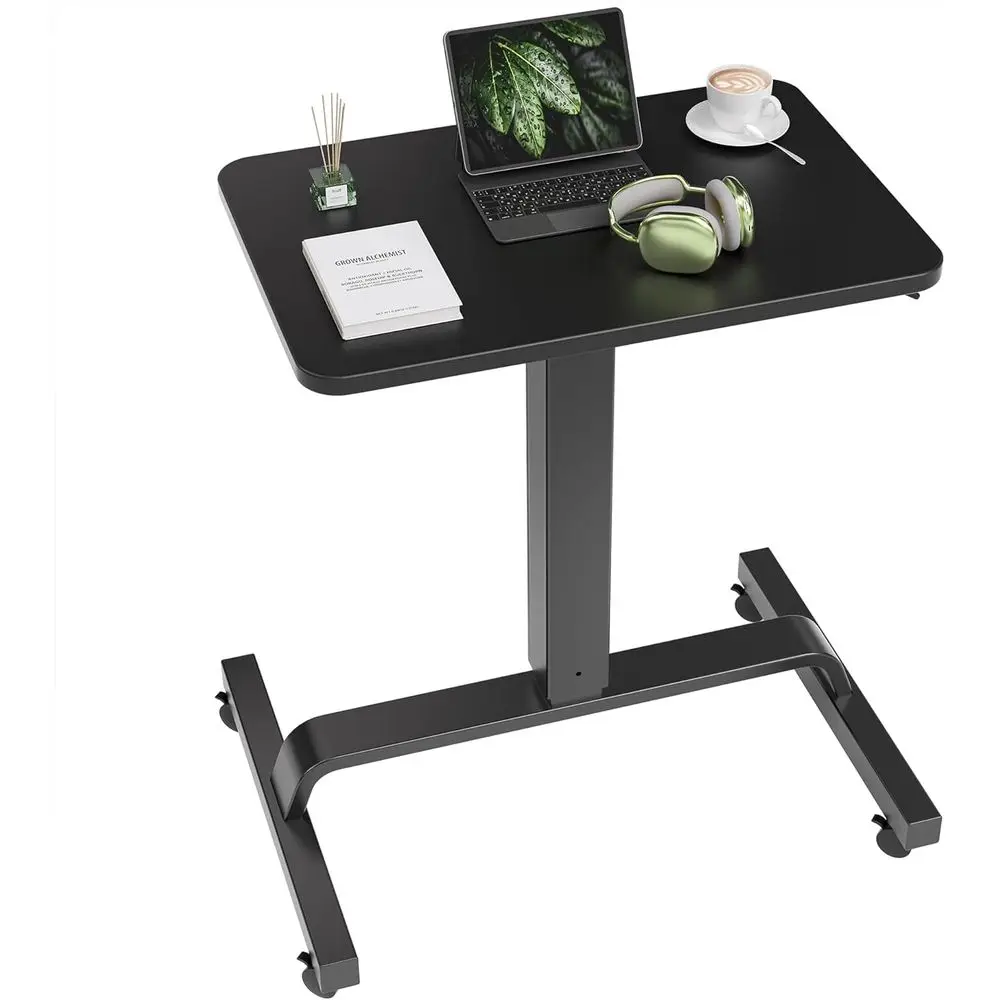 

Height Adjustable Mobile Standing Desk with 360° Swivel Casters, 29"-45" Pneumatic Rolling Desk on Wheels, Perect or Home Oice,