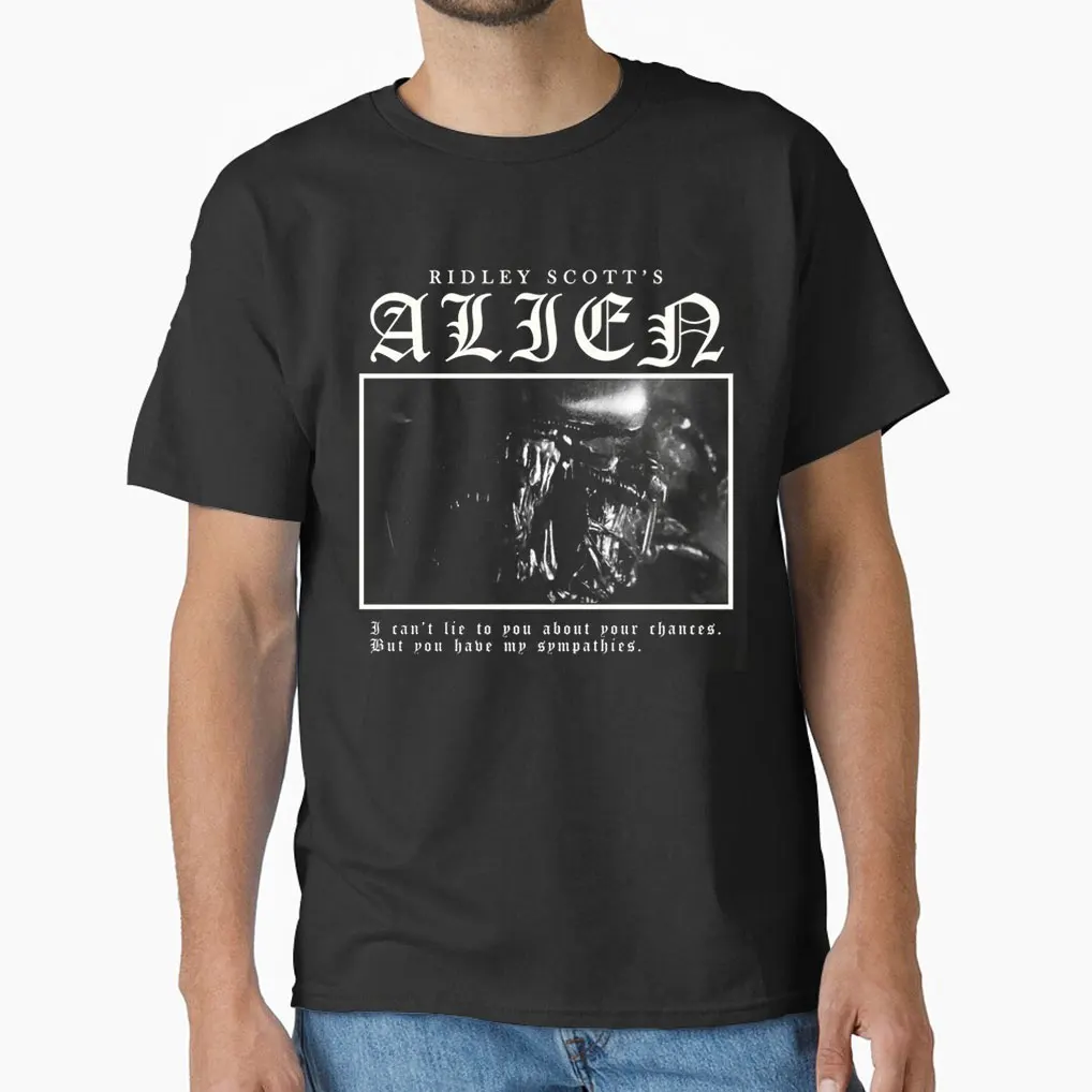 

1209 Alien Xenomorph Retro sic fi Alien Movie gift T-shirt for men Chest Burster LV-426 Horror Monster Predator Large size tops