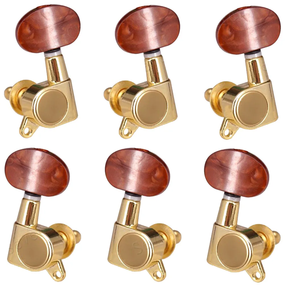 กีตาร์จูนหมุดโลหะ 3L 3R 6R 6L Enclosed Locking Tuning Pegs สําหรับกีตาร์อะคูสติกไฟฟ้าจูนเนอร์อุปกรณ์เสริม