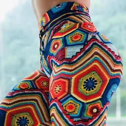 Pantalones deportivos de Yoga para mujer, mallas ajustadas elásticas con estampado de gotitas de agua para entrenamiento y gimnasio