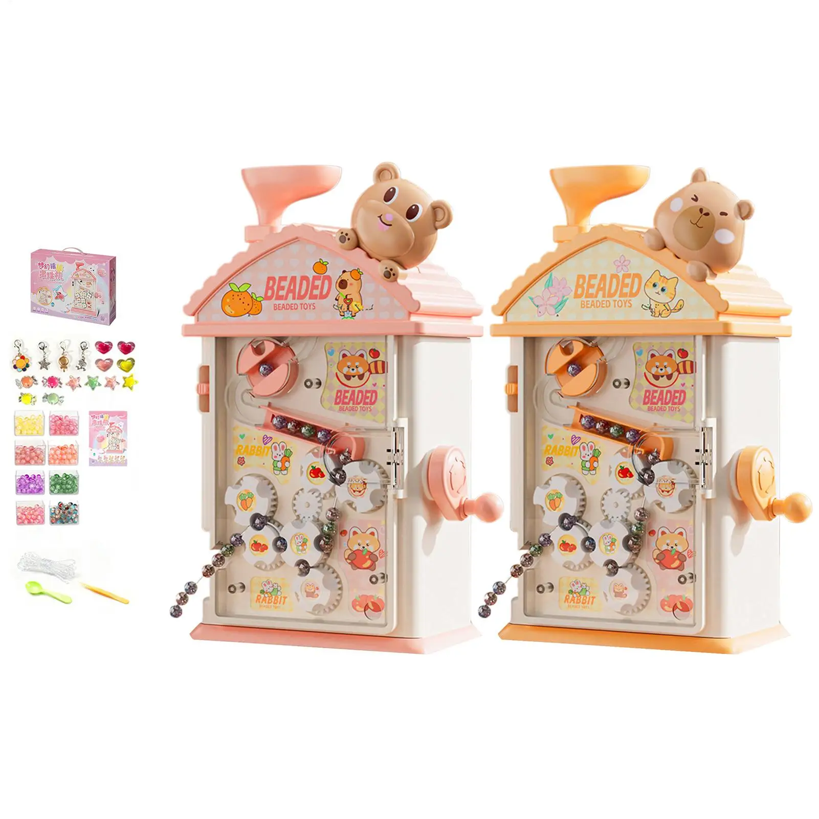 Girls Bracelet Making Kit Automatic Bead Making Beaded Jewelry Accessories Handmade DIY Hand Cranked Animal House Set