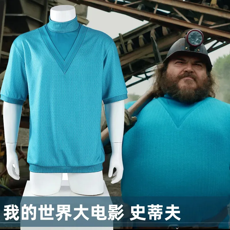 Dy20steve cosplay traje azul topo t camisa cosplay conjunto retro estilo futurista terno aventura roupa das mulheres dos homens halloween papel pla