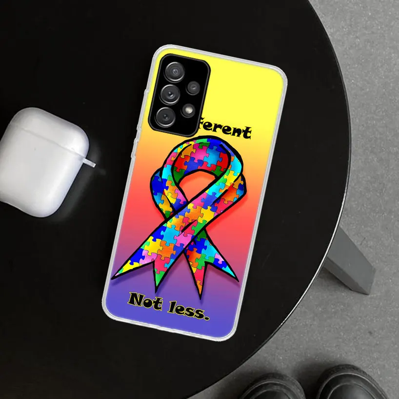 Autism Support Puzzle Phone Case for Samsung Galaxy A15 A25 A35 A55 A14 A24 A34 A54 A04S A13 A23 A33 A53 A03S A52 A12 A22 A32 A0