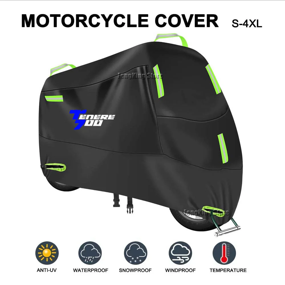 Para YAMAHA TENERE 700 XTZ 700 T700 cubierta de motocicleta protección UV a prueba de polvo a prueba de nieve al aire libre cubierta impermeable para lluvia