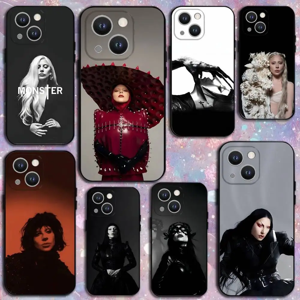 

L-LADY GAGA-S MAYHEM Phone Case For iPhone 16,15,14,13,12,11 Plus,Pro Max,XS,X,XR,SE,Mini,8,7,Soft Silicone Black Cover