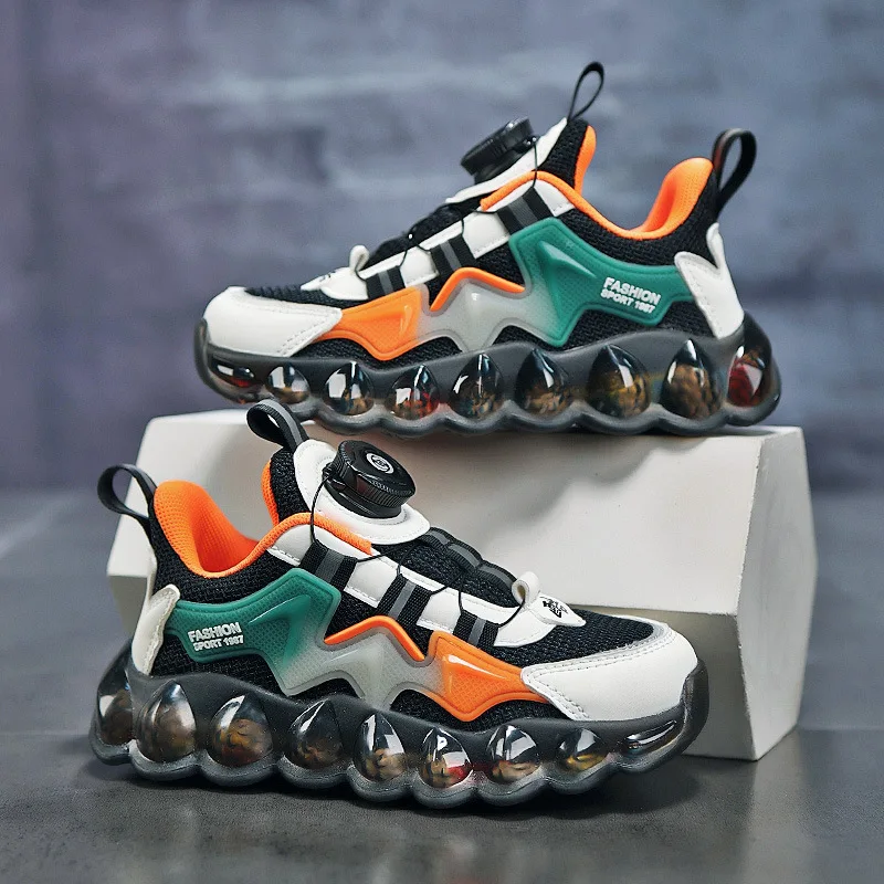 

Boy shoes Spring and Summer New Children's Sports Shoes Boys' Shoes Rotating Button Mesh Breathable Trendy Summer