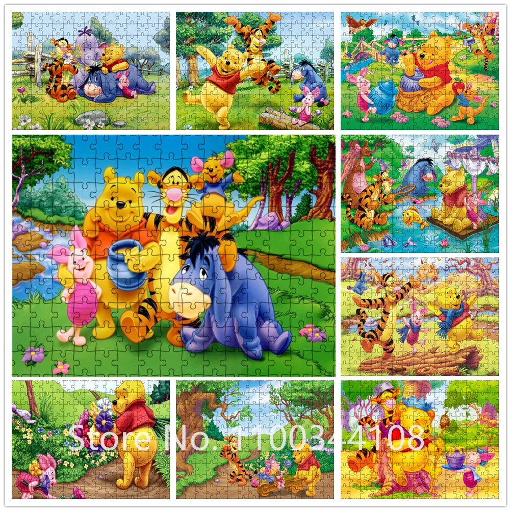 

Disney Puzzle 1000 Pieces Winnie The Pooh Cartoon Jigsaw Puzzle for Adults Kids Educational Toys Parent-Child Interactive Game