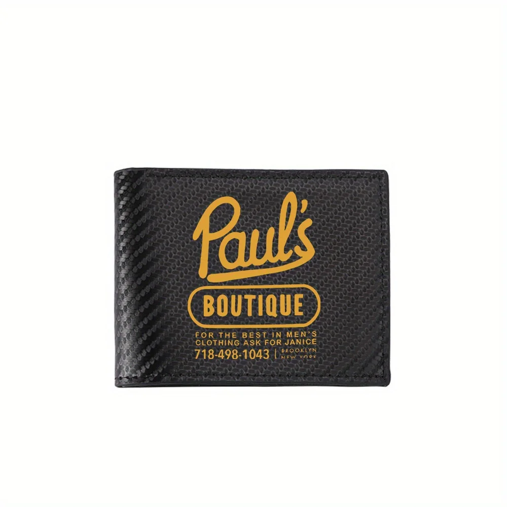 

Gold Paul's Boutique,classic text. Men's Wallets Simple Business Modern Stylish Printing Design Gifts For Father Boyfriend Chris