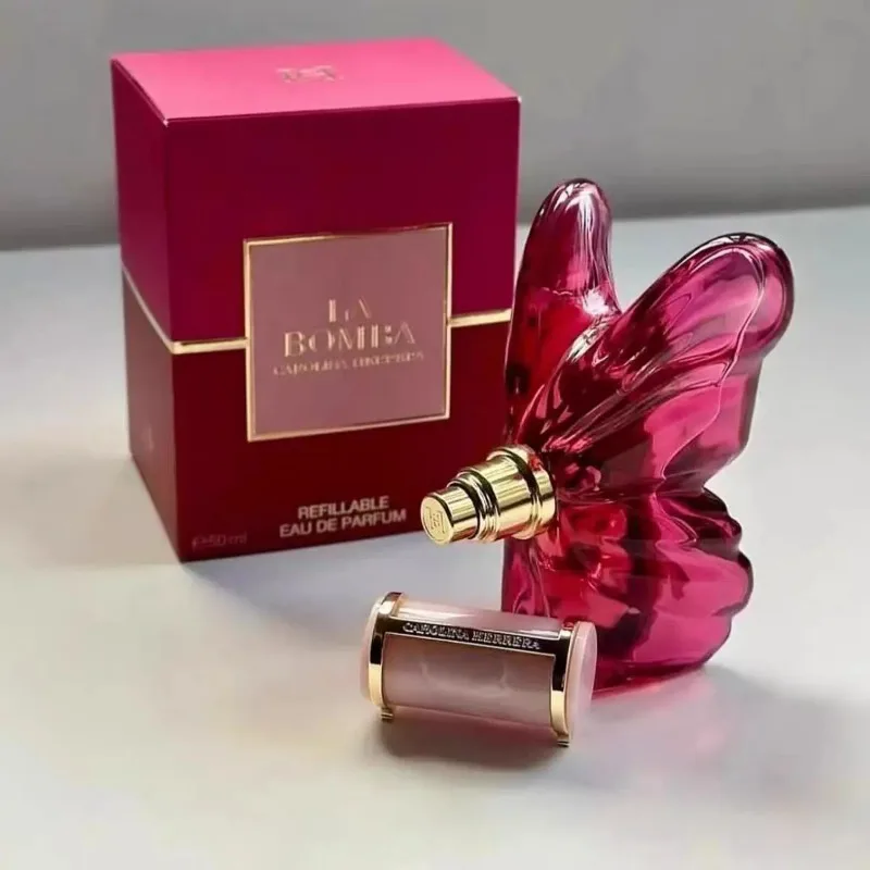 

LA Bom. b.A 2.7oz female perfume, fresh flower and fruit fragrance, dragon fruit integration, unique butterfly design