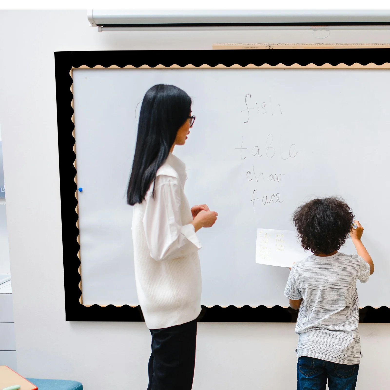 Bulletin Board Border Sticker Decor Water Proof Borders for Classroom Decorations Paper Chalkboard