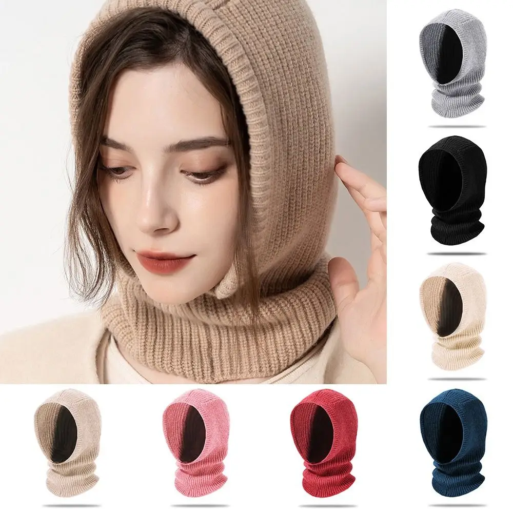 Warm Ski Mask Fashion Thick Dual-purpose Knitted Pullover Balaclava Distressed Hat Girl