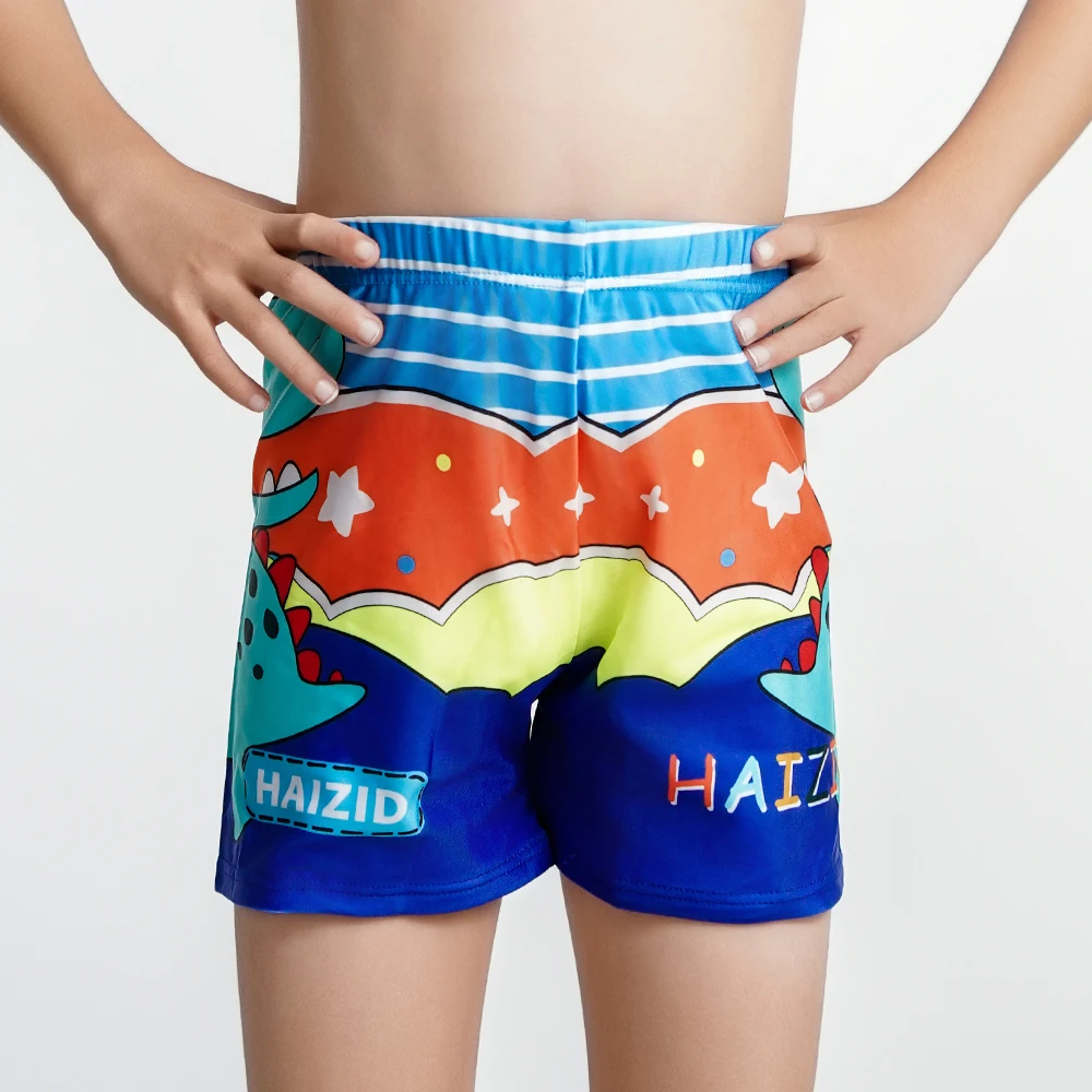 1pc Boys Summer Swim Trunks Kids Cartoon Shark Dinosaur Swimwear Quick Dry Childs Bathing Bottom Vacation Kids Boys Beach Shorts