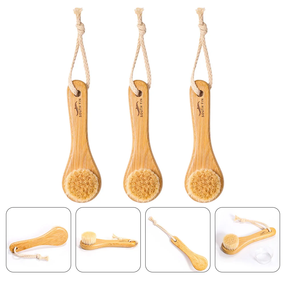 

3 Pcs Cleaning Care Brush Wood Face Exfoliating Massaging Exfoliater Scrubber Facial Women Skin