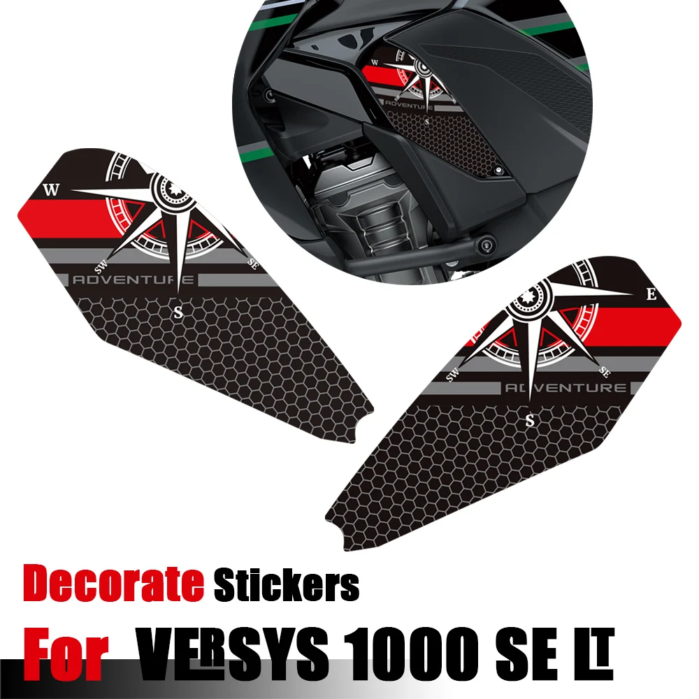 

For Kawasaki VERSYS 1000 SE LT Motorcycle Stickers Gas Fuel Oil Kit Knee Protector Tank Pad Windshield Windscreen Decals Kit