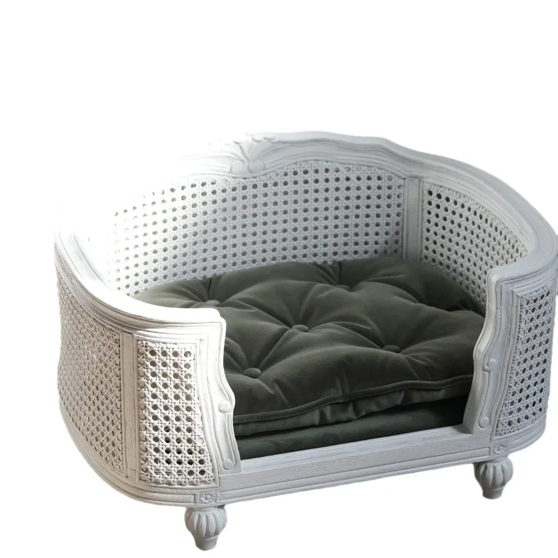 Small dog beds, dog beds, pet bed supplies, dog beds, cat , American vintage solid wood animal house furniture, teddy nests