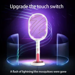 2 in 1 Mosquito Killer LED Trap Flies Electric Shock Swatter USB Rechargeable 3000V Household  Eable Bug Zapper Home Mosquito