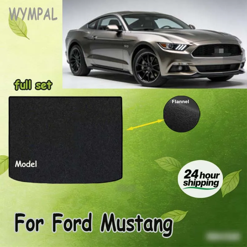 

ECOAUTO Rear Trunk Mat For Ford Mustang 2015-2022 Cargo Liner Tray Floor Auto