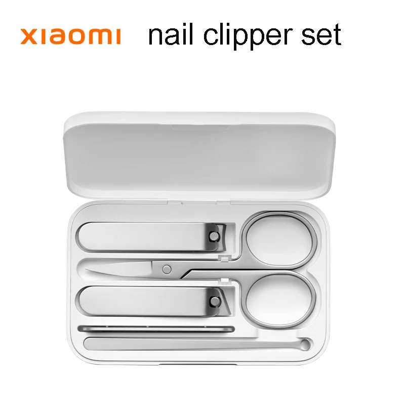 

5pcs Xiaomi Mijia Stainless Steel Nail Clippers Set Trimmer Pedicure Care Clippers Earpick Nail File Professional Nails Manicure