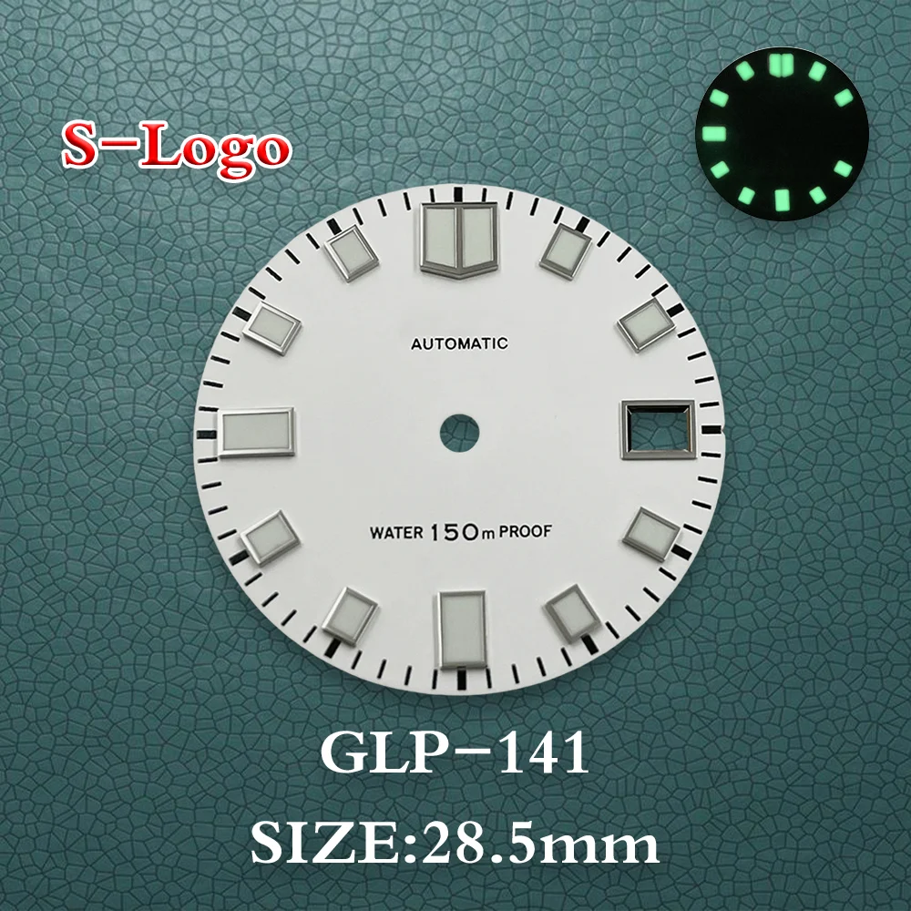 High-Quality 28.5mm S Logo  Matte Dial For NH35/NH36/4R/7S Japanese Movement Green Luminous Watch Modification Accessories ﻿