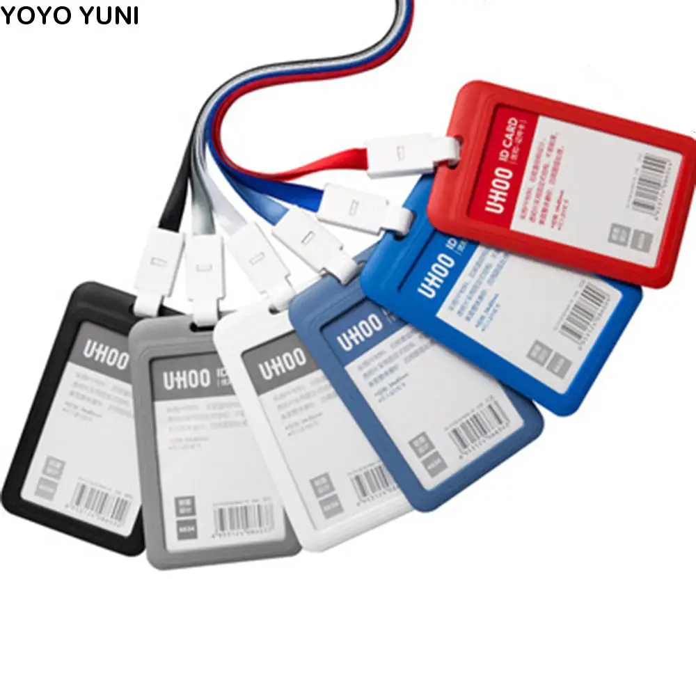 

Holder Office Supplies Stationery Retractable Buckle Short Rope Keychain Work Name Card Holder Card Case Badge Lanyard Holder