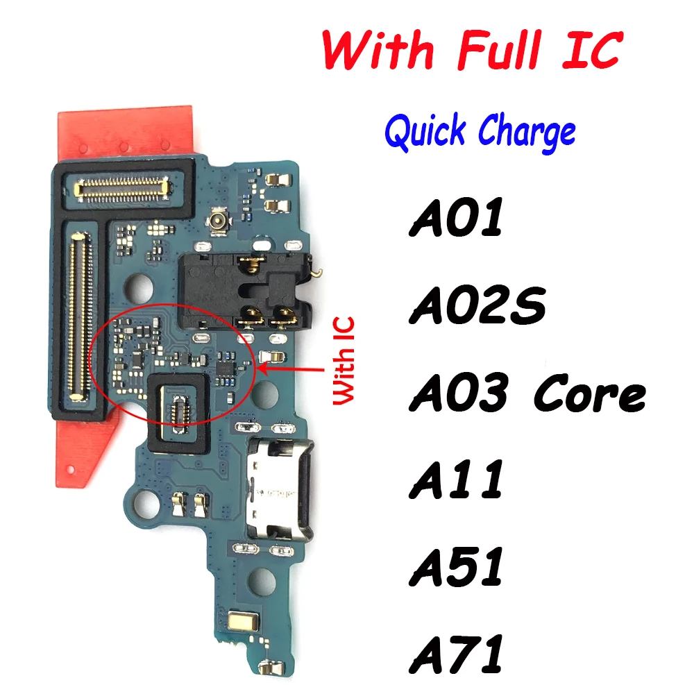 For Samsung A01 A02S A03 Core A10 A50 A70 A51 A71 A21S Dock Connector Micro USB Charger Charging Port Flex Cable Board With Mic