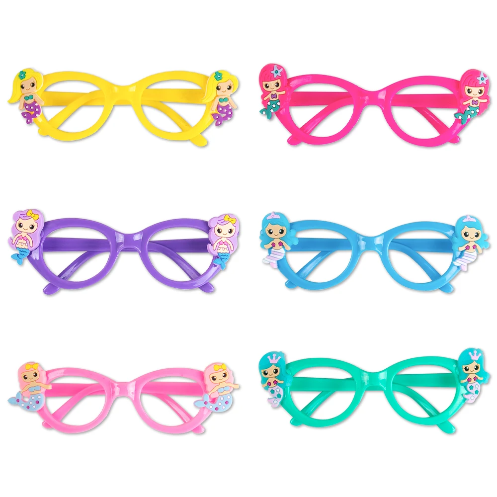 Mermaid Party Kids Gifts Little Mermaid Glasses Ring Bracelet Girls 1st Birthday Party Gift Photo Prop Cartoon Mermaid Toys Gift