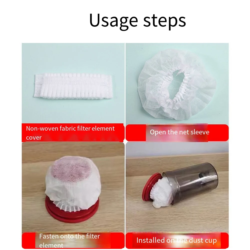 100 Pack Non-Woven Vacuum Cleaner Filter Covers, 10x7cm Dust-Proof Mesh Protectors For Standard Filters Vacuum Cleaner Parts
