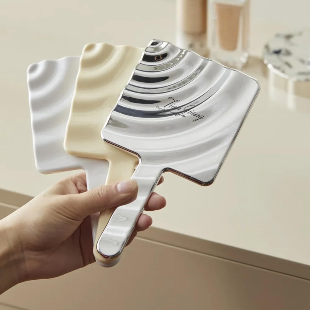 New Small Makeup Mirror Handheld Electroplated Square Mirror HD Beauty Cosmetic Mirror Women