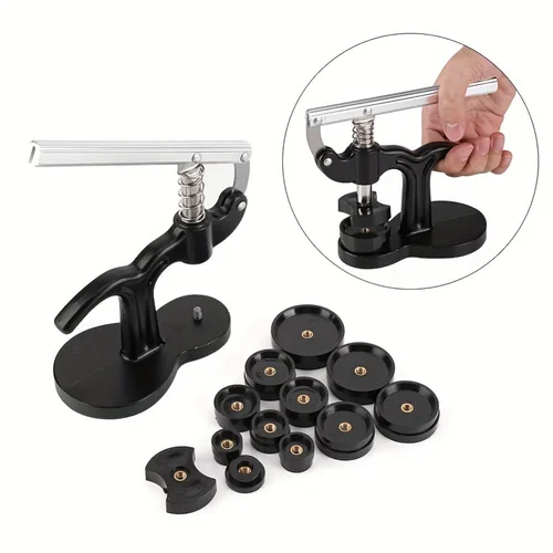 Imagen 2 del producto 13 Uds caja de reloj más cercana, 18/21/24/28/31/33/36/40/44/50mm troqueles herramienta de instalación de cubierta trasera de reloj, Kit de herramientas de reparación de relojes