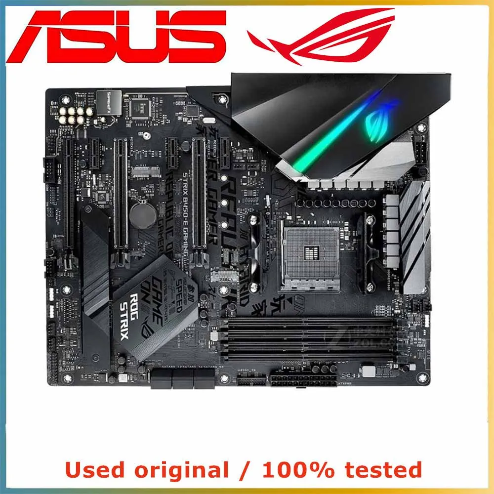 For ASUS STRIX B450-E GAMING AM4 B450 ATX Esports Motherboard For Ryzen 7/5/3 5800X 5600X 3600 CPU DDR4 USB 3.1 Gen 2 NVMe M.2
