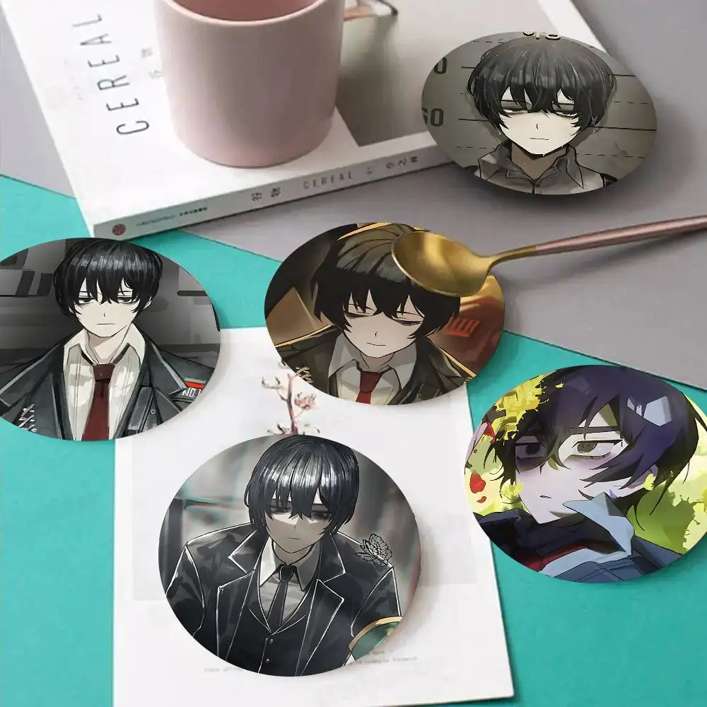 1pc Yi Sang Game Limbus Company Wooden Coaster Colour Printing Cup Mat Home Desk Decoration Gifts