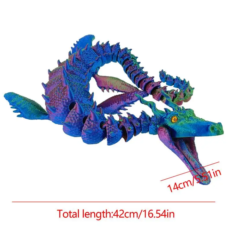 3D printed Feilong living room ornaments Western style Multi-Jointed Movable colorful crystal dragon home decor Birthday Gift