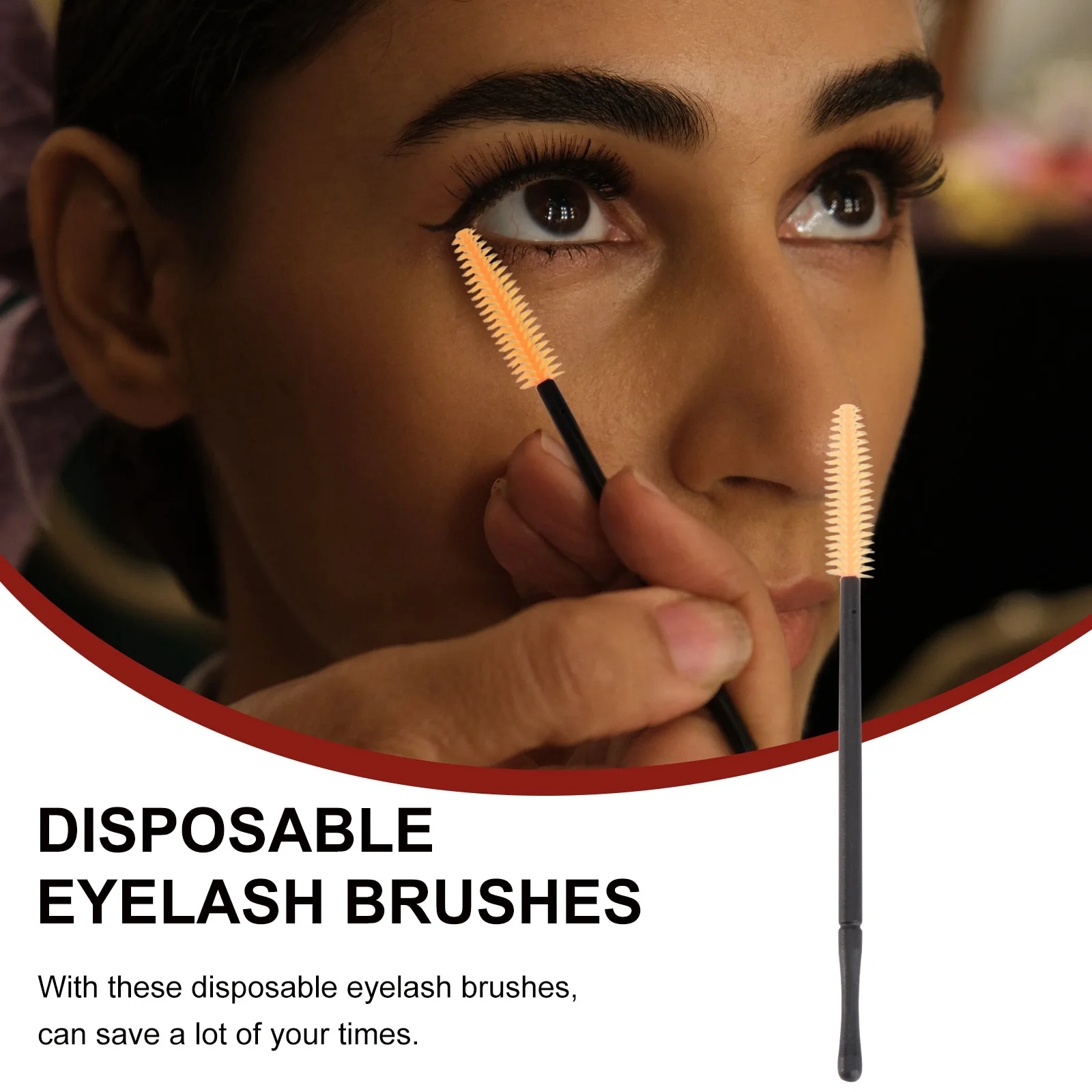 50Pcs Wimpern Einweg Pinsel Premium Kunststoff Griff Mascara Zauberstäbe für Frauen Salon Make-Up Wimpern Kamm Werkzeuge